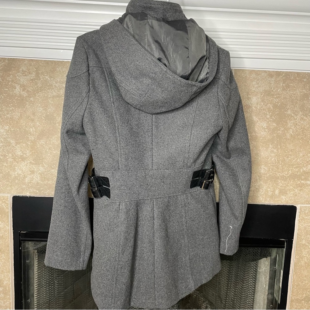 Guess peacoat jacket coat size small grey buttons and zip EUC - Picture 7 of 8